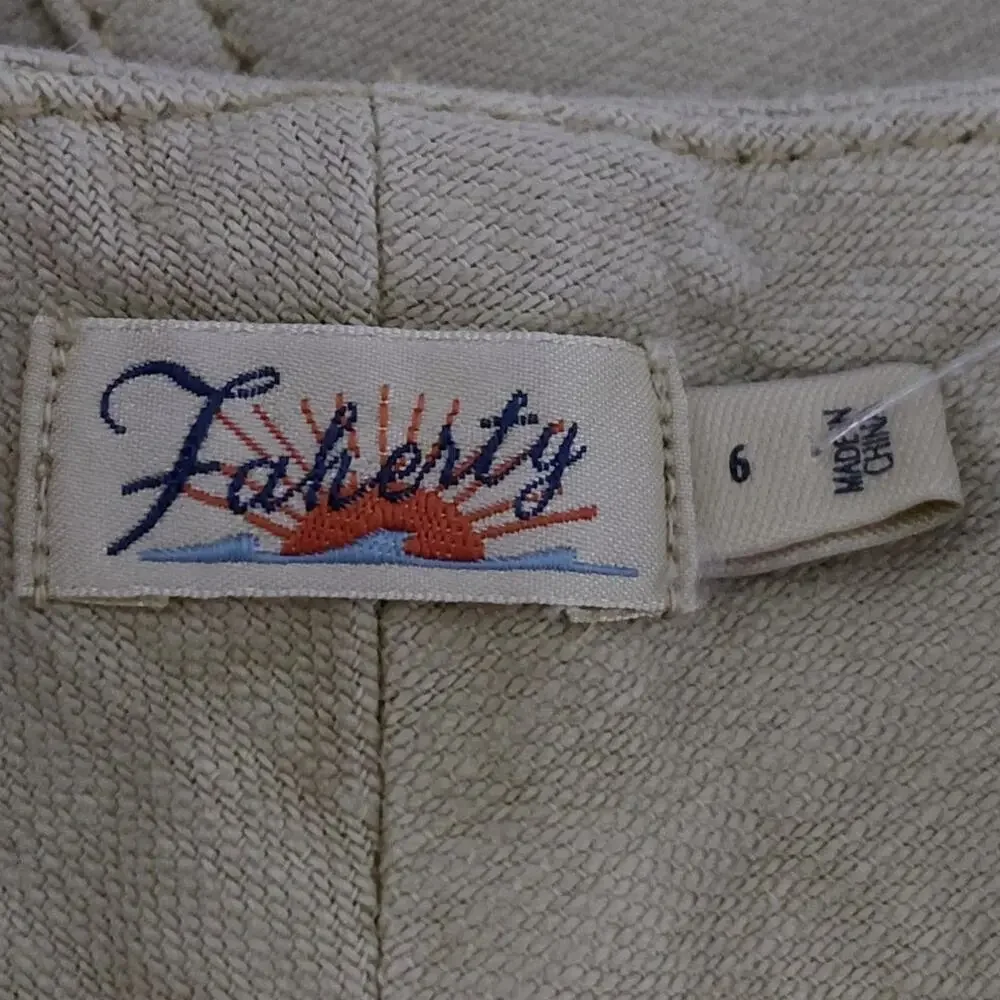 NWT Faherty Aurelia Beige Stretch Utility Pocket Mini Skirt Women Size 6